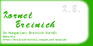 kornel breinich business card